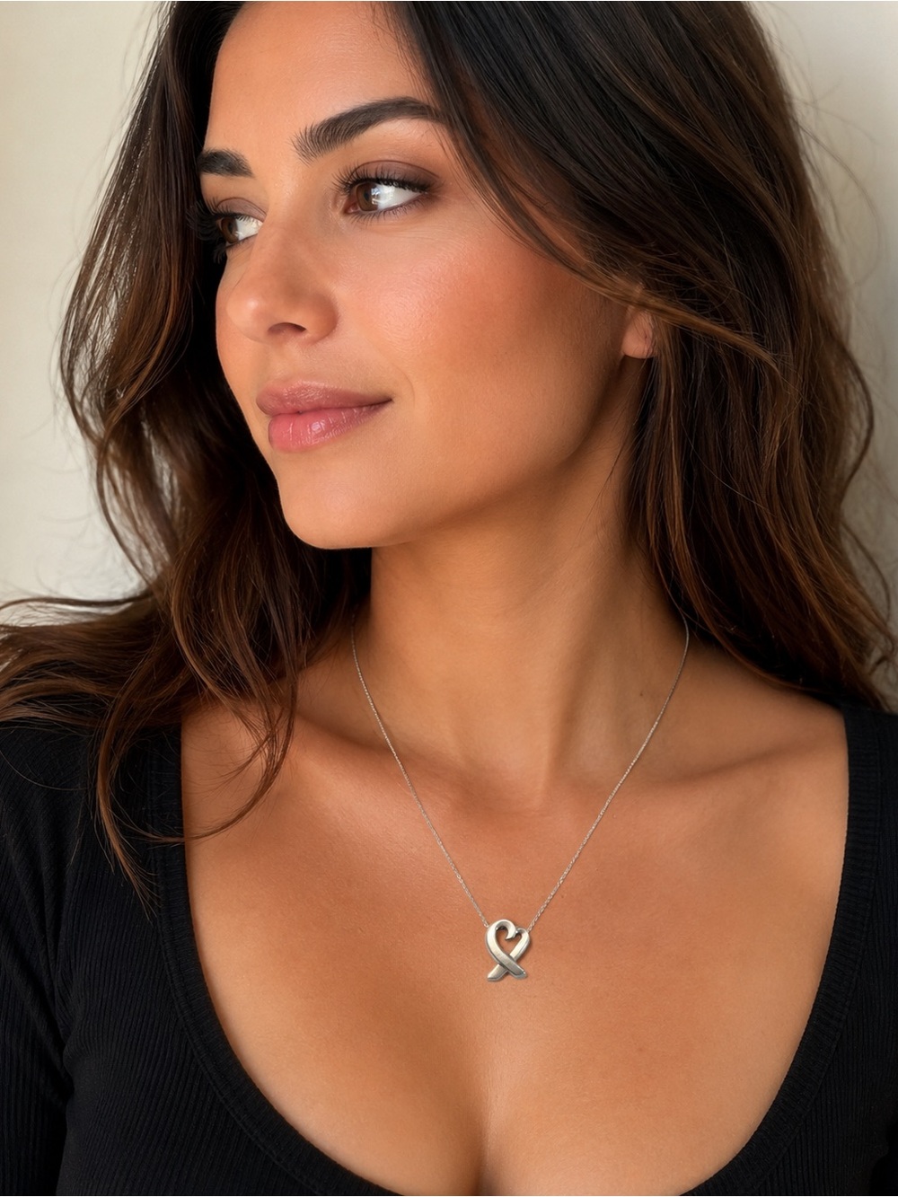 Tiffany and Co. Necklace Picasso Loving Heart Silver 925  16”